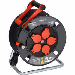 Brennenstuhl 9232250100, Noir, Rouge, Plastique, 5 sortie(s) CA, 25 m, IP44, Allemagne