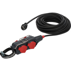 Brennenstuhl 9161150161 multiprise 15 m 4 sortie(s) CA Extérieure Noir, Rouge