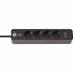 Brennenstuhl 1153240106, 1,5 m, Intérieure, IP20, Noir, 4 sortie(s) CA, 240 V