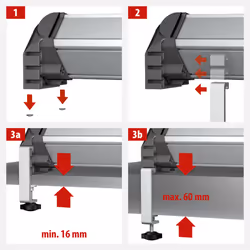 Brennenstuhl 1990500010 serre-joints Fixation pour barre d'alimentation Argent