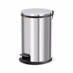 Hailo Pure M, 12 L, Rond, Acier, Acier inoxydable, Plastique, Pédale