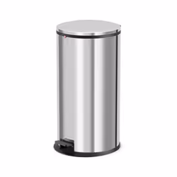 Hailo Pure XL, 44 L, Rond, Acier inoxydable, Acier inoxydable, Pédale, Acier inoxydable