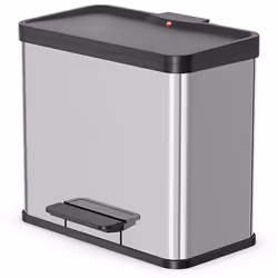 Poubelle à pédale Hailo 0633-200 Ã–ko Trio Plus L Capacité : 3 x 9 litres Matériau/couleur : acier inoxydable/noir Dimensions ...