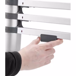Hailo 7113-091 Echelle télescopique Aluminium, Noir, Rouge