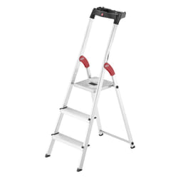 Hailo L60 Echelle à marches Aluminium, Noir, Rouge