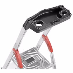 Hailo L60 Echelle à marches Aluminium, Noir, Rouge