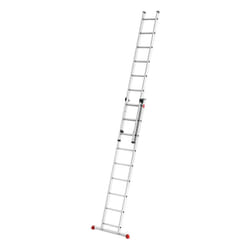 Hailo - Echelle coulissante à main 2 plans 2x9 échelons 4,2m/5,15m en aluminium ProfiStep Duo
