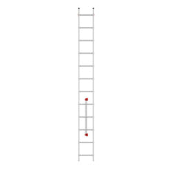 Echelle simple 12 échelons 3,4m/4,3m en alu professionnelle Hailo ProfiStep Uno