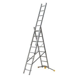 Echelle transformable 3 plans 3x8 échelons 4,9m/5,8m en aluminium Hailo HobbyLot