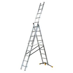 Echelle transformable 3 plans 3x9 échelons 5,5m/6,3m en aluminium Hailo HobbyLot