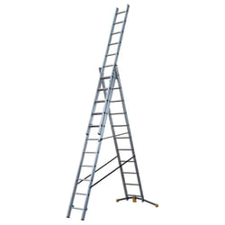 Echelle transformable 3 plans 3x11 échelons 6,9m/7,6m en aluminium Hailo HobbyLot