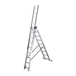 Echelle transformable 3 plans 3x9 échelons 5,9m/6,7m en aluminium Hailo HobbyStep