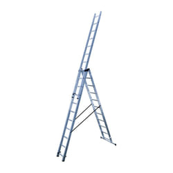 Echelle transformable 3 plans 3x11 échelons 7m/7,8m en aluminium Hailo HobbyStep