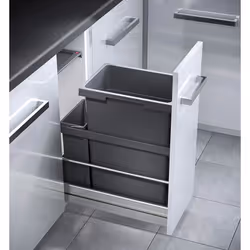 HAILO Poubelle encastrable 2 bacs pour meuble coulissant 45L (38+7) Euro Cargo