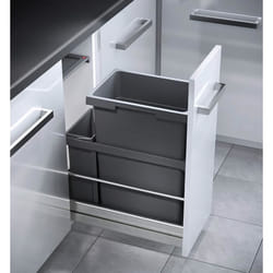HAILO Poubelle encastrable 2 bacs pour meuble coulissant 45L (38+7) Euro Cargo