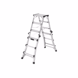 UTILISATIONS - Escabeau double télescopique pour des travaux à différentes hauteurs. - Escabeau idéal pour des travaux de pei ...