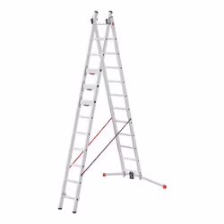 Echelle transformable 2 plans Hailo S 110 Pro - Aluminium - 12 marches - 6m60