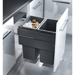 Poubelle de cuisine tri sélectif 2 bacs encastrable 76L (38+38) Hailo Euro Cargo