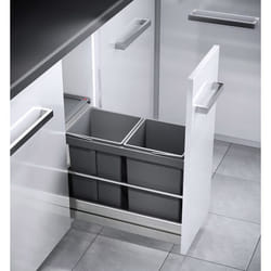 HAILO Poubelle de cuisine tri sélectif 2 bacs encastrable 30L (15+15) Tandem