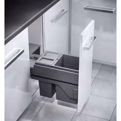 Poubelle de cuisine tri sélectif 2 bacs encastrable 25L (15+10) Hailo AS Cargo