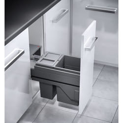Poubelle de cuisine tri sélectif 2 bacs encastrable 25L (15+10) Hailo AS Cargo
