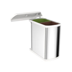 Hailo - Poubelle de cuisine encastrable sous évier 2 bacs 16L as Duo Coloris - Inox / Blanc