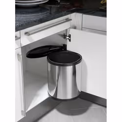 Hailo Compact-box M 15 L Rond Acier inoxydable Noir, Acier inoxydable