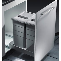 HAILO Poubelle encastrable 2 bacs pour meuble coulissant 60L (29+29) Bottom Mount