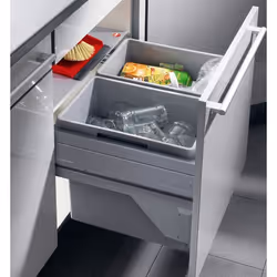 Poubelle de cuisine tri sélectif 2 bacs encastrable 60L (30+30) Hailo Euro Cargo S