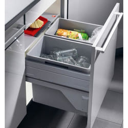 Poubelle de cuisine tri sélectif 2 bacs encastrable 60L (30+30) Hailo Euro Cargo S