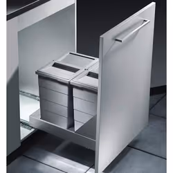 HAILO Poubelle encastrable 2 bacs pour meuble coulissant 50L (24+24) Bottom Mount