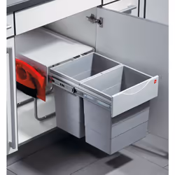 La poubelle de cuisine encastrable Hailo Raumspar Tandem 2x20L + Kit pelle/balayette La poubelle de cuisine encastrable Hailo ...
