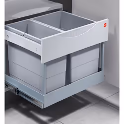 HAILO Poubelle encastrable tri sélectif 2 bacs 30L (18+12) Raumspar Tandem S Plus