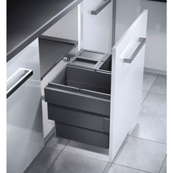 Poubelle de cuisine tri sélectif 3 bacs encastrable 54L (28+13+13) Hailo Cargo Synchro