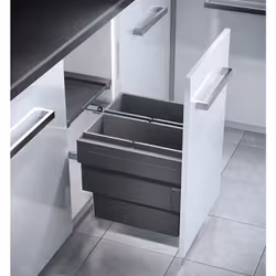 La poubelle encastrable coulissante Hailo Cargo Synchro 2x18L La poubelle encastrable Hailo Cargo Synchro 36L vous facilite l ...