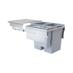 Poubelle de cuisine tri sélectif 4 bacs encastrable 90L (38+38+12+2.5) Hailo Euro Cargo