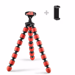 Cullmann Alpha 380 mobil trépied Smartphone/action caméra 3 pieds Noir, Rouge