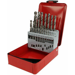 Jeu de forets hélicoïdaux hss-g 1-10 mm avec coupe cruciforme