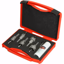 Le coffret en plastique pratique comprend des scies cloches à coupe plate, utilisables dans les perceuses à main et à colonne ...