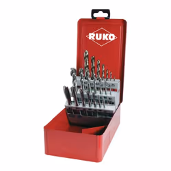 RUKO 245054, Kit d'outils de taraudage, Acier rapide, Rotation à droite, Gris, Rouge, M 3 - M 4 - M 5 - M 6 - M 8 - M 10 - M  ...