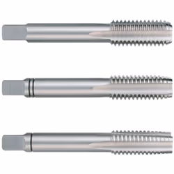 RUKO 230080Li - Jeu de 3 tarauds à main M DIN 352 HSS rectifiés avec filetage à gauche M8 Pour filetages traversants et filet ...