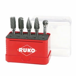 RUKO 116004 Carbone tungstène Fonte, Acier inoxydable, Acier, Titanium alloys 5 pièce(s)