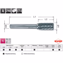 Caractéristiques :Denture croisée, KVZ4, Ø 10,0 mmLes fraises sur tige en carbure haute performance offrent une stabilité max ...