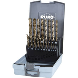 Ruko - Jeu de forets hélicoïdaux HSSE-Co 5 din 338 type va 19 pces ø 1 - 10 mm en cassette plastique abs - 215214RO
