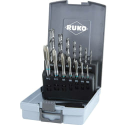 Jeu de tarauds pour machines 14 pcs. forme b hss en cassette plastique - 245048RO - Ruko
