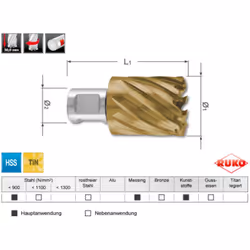 Ø 12 mm. Profondeur de perçage: 30 mm - Utilisation dans toutes les machines carotter électro-magnétiques avec cône morse N°  ...