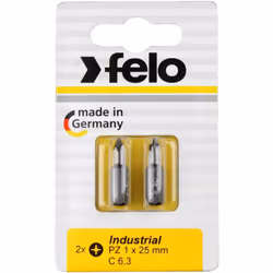 Blister 2 Pozidriv (PZ) Industry C6,3x25mm embouts de tournevis. PZ 2 | Felo 02102036 Blister 2 Pozidriv (PZ) Industry C6.3x2 ...