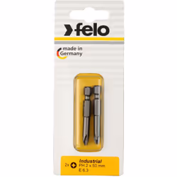 Blister 1 pointe de tournevis industriel E6.3x50mm. PH 2 | Felo 03202536 Blister 1 Phillips (PH) industriel E6.3x50mm Pointe  ...
