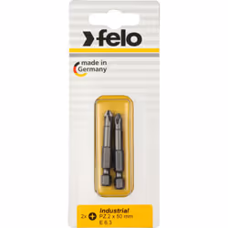 Blister 1 Pozidriv (PZ) Pointe de tournevis industriel E6,3x50mm. PZ 2 | Felo 03102536 Blister 1 Pozidriv (PZ) Pointe de tour ...