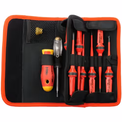 Kit isolé de tiges interchangeables E-smart Slim 12 pièces SL/PH/PZ/TORX® CONTENU DE L’ENSEMBLE 1x poignée mince E-smart 1x c ...